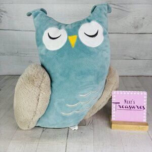Tiny Dreamers OWL TEAL Pillow Animal Bird Toy Very Soft 15" Stuffed Plush